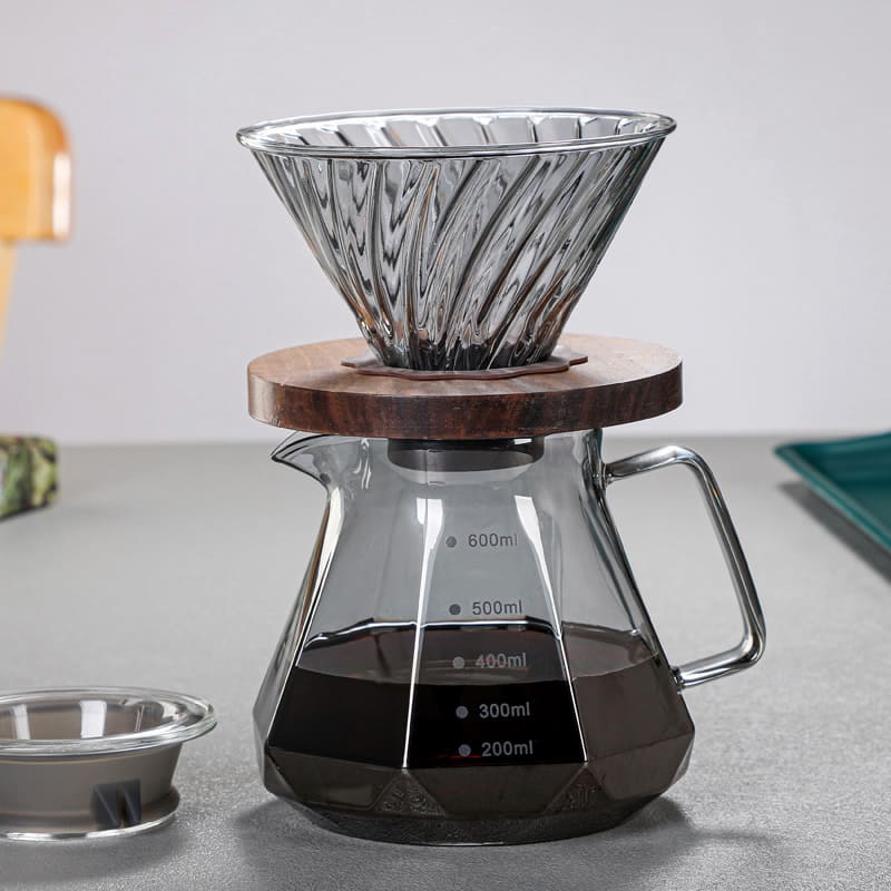 Bule de Café Vidro Borossilicato Coador de Café Hario V60 Dechouzz