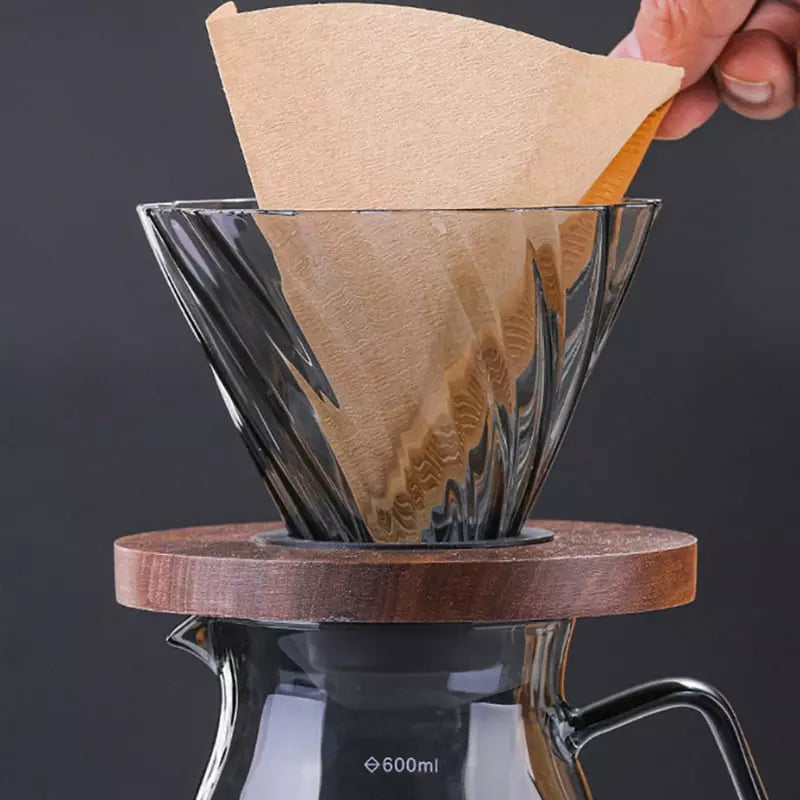 Bule de Café Vidro Borossilicato Coador de Café Hario V60 Dechouzz