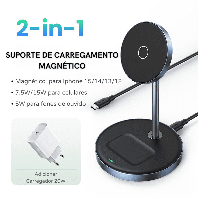 Carregador Por Indução Iphone Airpods Base Magnética Dechouzz