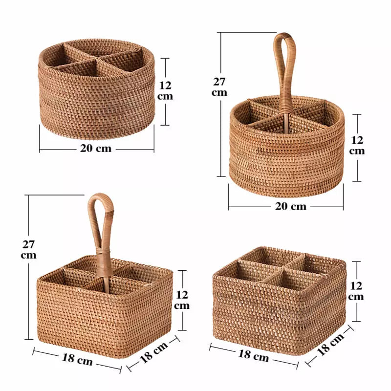 Cesta de Armazenamento de Vime em Rattan Feita a Mão Dechouzz