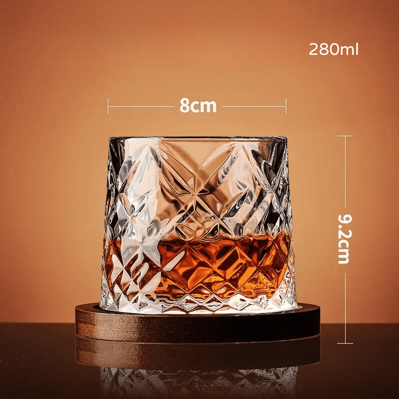 Copo de Whisky Cristal com Base Rotativo Dechouzz