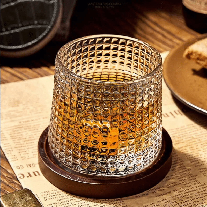 Copo de Whisky Cristal com Base Rotativo Dechouzz