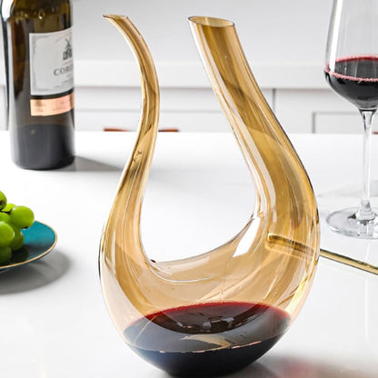 Decanter de Vinho de Vidro Cisne Ambar Dechouzz