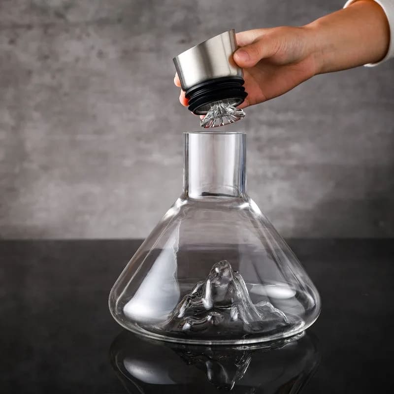 Decanter de Vinho Vidro Iceberg Aerador Dechouzz