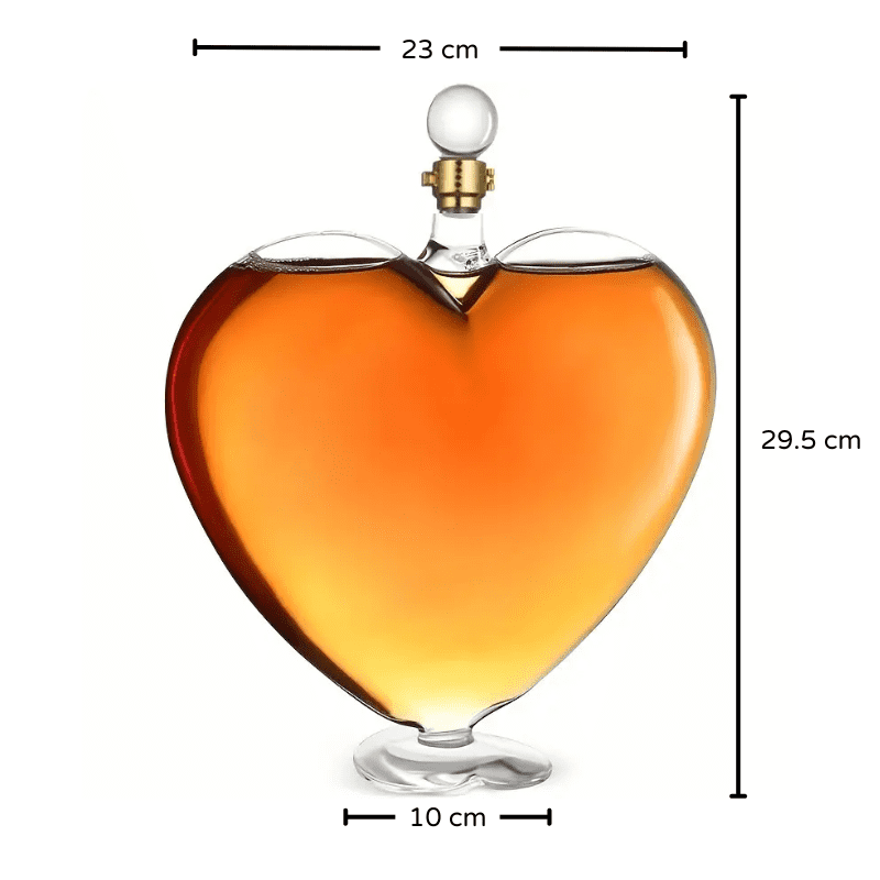 Decanter de Vinho Whisky Coração Vidro Dechouzz