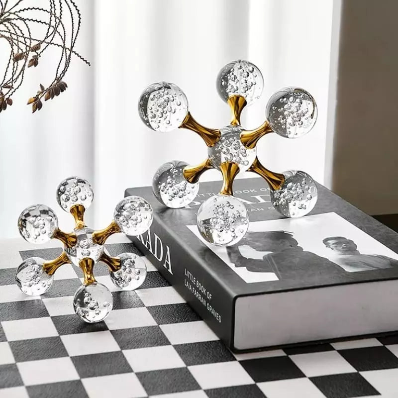 Decoração de Mesa de Cristal Moderna Ornamento Molécula Dechouzz