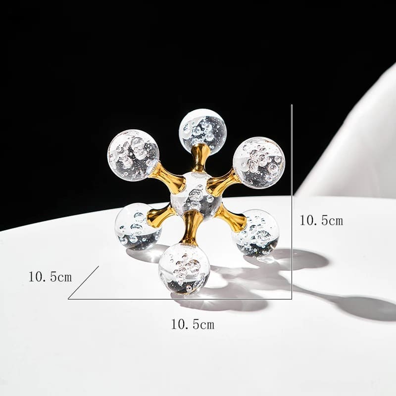 Decoração de Mesa de Cristal Moderna Ornamento Molécula Dechouzz
