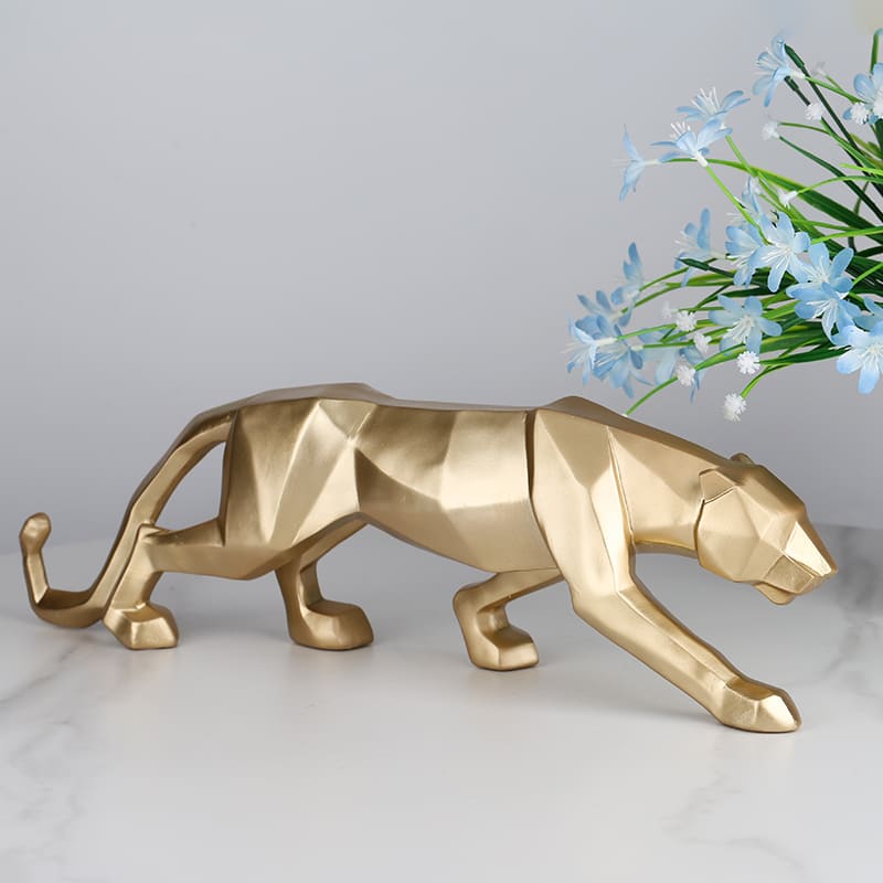 Decoração de Mesa de Resina Estátua Leopardo Dechouzz