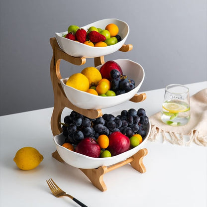 Fruteira de Mesa Cesta de Fruta Bambu Dechouzz