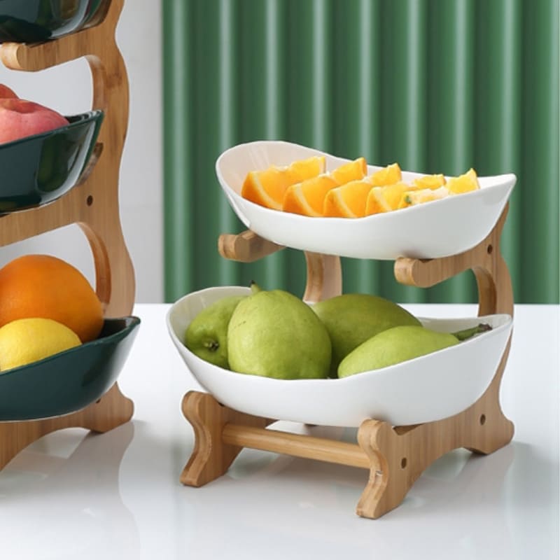 Fruteira de Mesa Cesta de Fruta Bambu Dechouzz