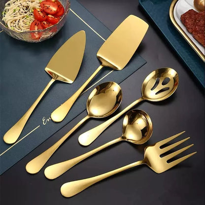 Kit Utensílios de Cozinha 6 Peças Inox Dourado Dechouzz