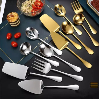 Kit Utensílios de Cozinha 6 Peças Inox Dourado Dechouzz