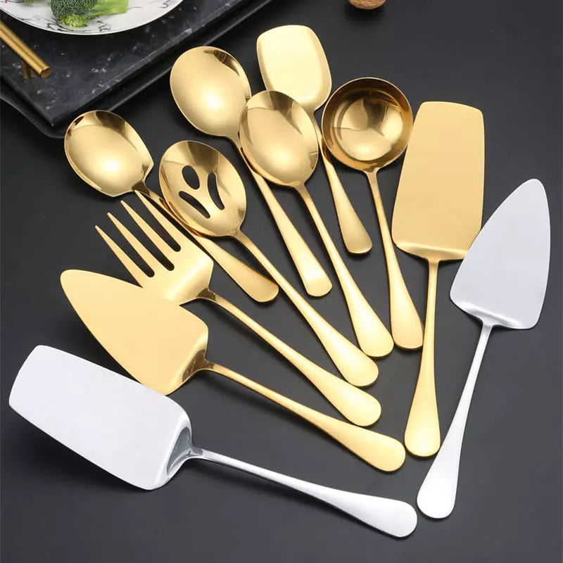 Kit Utensílios de Cozinha 6 Peças Inox Dourado Dechouzz