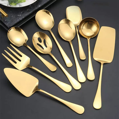 Kit Utensílios de Cozinha 6 Peças Inox Dourado Dechouzz