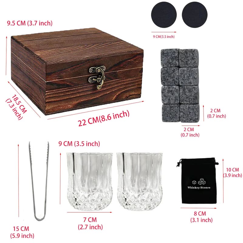 Kit Whisky Copos Cubo de Gelo Pegador Bar em Casa Dechouzz