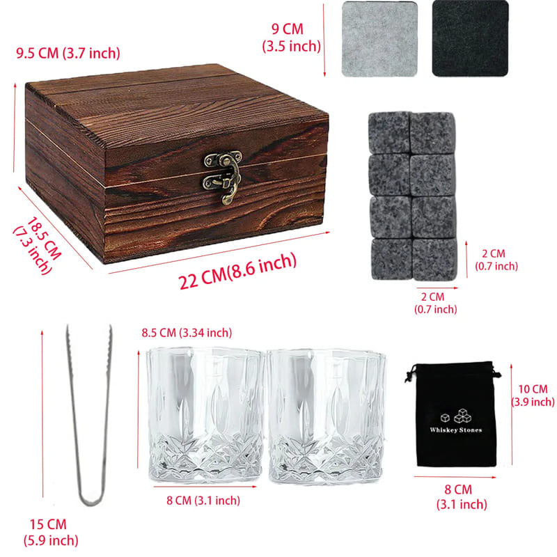 Kit Whisky Copos Cubo de Gelo Pegador Bar em Casa Dechouzz