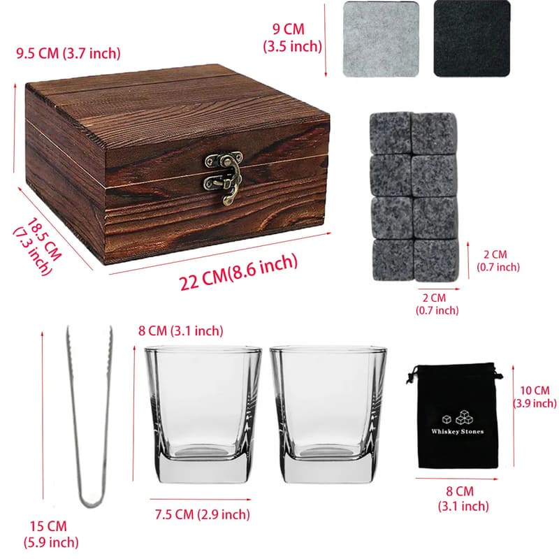 Kit Whisky Copos Cubo de Gelo Pegador Bar em Casa Dechouzz