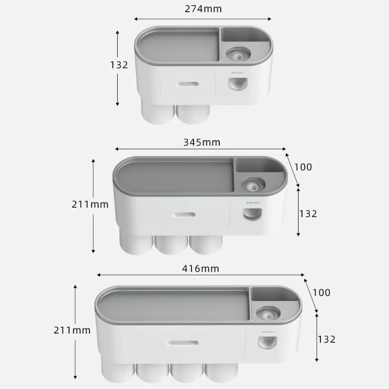 Porta Escova de Dente Dispenser com Gaveta e Copos Dechouzz