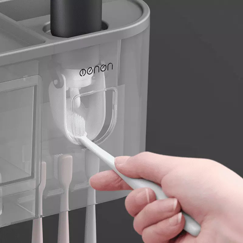 Porta Escova de Dente Dispenser com Gaveta e Copos Dechouzz