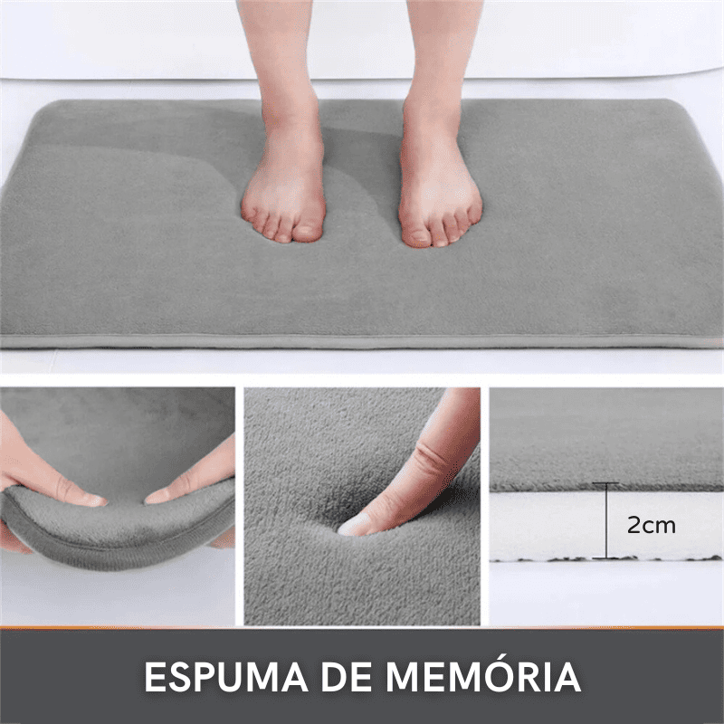 Tapete para Banheiro Antiderrapante Absorvente Veludo Dechouzz